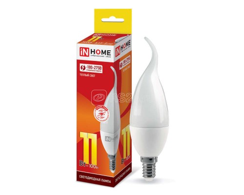Лампа светодиодная LED-СВЕЧА НА ВЕТРУ-VC 11Вт 230В E14 3000К 990лм IN HOME 4690612030456