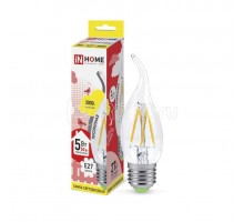 Лампа светодиодная LED-свеча на ветру-deco 5Вт 230В E27 3000К 450Лм прозрачная IN HOME 4690612007649