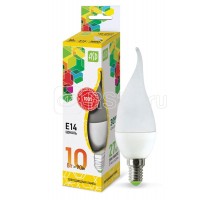 Лампа светодиодная LED-СВЕЧА НА ВЕТРУ-standard 10Вт 230В E14 3000К 900лм ASD 4690612024615