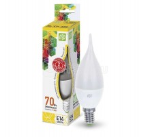 Лампа светодиодная LED-свеча на ветру-standard 7.5Вт свеча на ветру 3000К тепл. бел. E14 675лм 160-260В ASD 4690612004556