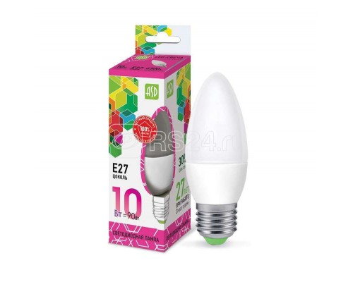 Лампа светодиодная LED-СВЕЧА-standard 10Вт 230В E27 6500К 900Лм ASD 4690612015552