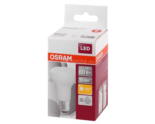 Лампа светодиодная LS R63 60 7W/830 230В FR E27 OSRAM 4058075282629