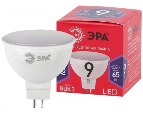 Лампа светодиодная MR16-9W-865-GU5.3 R (диод софит 9Вт хол GU5.3) (10/100/3600) ЭРА Б0045353