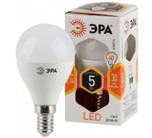 Лампа светодиодная P45-5w-827-E14 шар 400лм ЭРА Б0028485