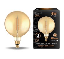 Лампа светодиодная Vintage Filament Straight G200 6Вт 890лм 2700К E27  200х283мм Amber Gauss 154802118
