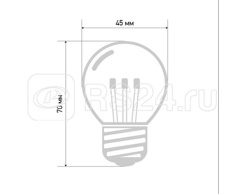 Лампа светодиодная d-45 6LED 1Вт E27 220В жел. Neon-Night 405-121
