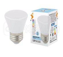 Лампа светодиодная декоративная LED-D45-1W/6000K/E27/FR/С BELL Колокольчик мат. дневной свет (6000К) картон Volpe UL-00005804
