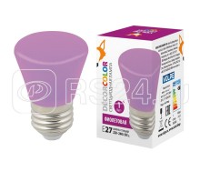 Лампа светодиодная декоративная LED-D45-1W/PURPLE/E27/FR/С BELL Колокольчик мат. фиол. картон Volpe UL-00005644