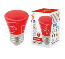 Лампа светодиодная декоративная LED-D45-1W/RED/E27/FR/С BELL Колокольчик мат. красн. картон Volpe UL-00005638