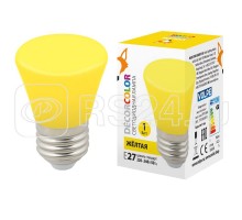 Лампа светодиодная декоративная LED-D45-1W/YELLOW/E27/FR/С BELL Колокольчик мат. желт. картон Volpe UL-00005641