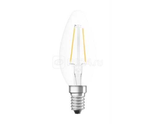 Лампа светодиодная филаментная PARATHOM CL B FIL 25 non-dim 2.5W/827 2.5Вт (замена 25Вт) 2700К тепл. бел. E14 250лм 220-240В прозр. стекло OSRAM 4058075287648