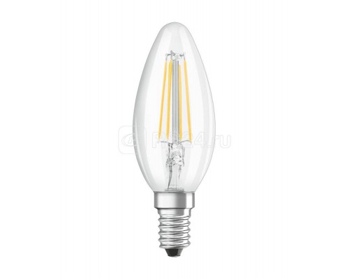 Лампа светодиодная филаментная PARATHOM CL B FIL 40 non-dim 4W/827 4Вт (замена 40Вт) 2700К тепл. бел. E14 470лм 220-240В прозр. стекло OSRAM 4058075438651