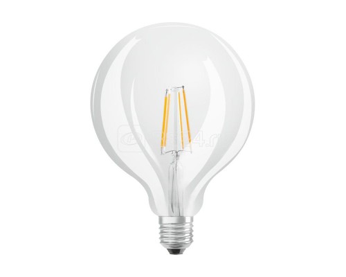 Лампа светодиодная филаментная PARATHOM CL GLOBE125 FIL 40 non-dim 4W/827 4Вт (замена 40Вт) 2700К тепл. бел. E27 470лм 220-240В прозр. стекло OSRAM 4058075439498