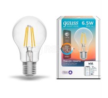 Лампа светодиодная филаментная Smart Home A60 6.5Вт 2000-6500К E27 DIM+CCT Gauss 1220112