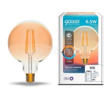 Лампа светодиодная филаментная Smart Home G95 6.5Вт 2000-5500К E27 DIM+CCT Golden Gauss 1340112