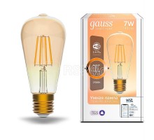 Лампа светодиодная филаментная Smart Home ST64 7Вт E27 DIM Golden Gauss 1290112