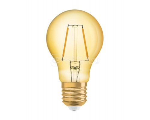 Лампа светодиодная филаментная Vintage 1906 LED CL A FIL GOLD 22 non-dim 2.5W/824 2.5Вт (замена 22Вт) 2400К тепл. бел. E27 220лм 220-240В золотистая OSRAM 4058075293199