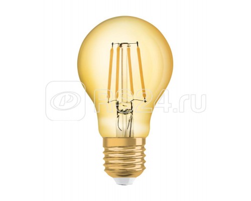 Лампа светодиодная филаментная Vintage 1906 LED CL A FIL GOLD 35 non-dim 4W/824 4Вт (замена 35Вт) тепл. бел. E27 золотистая OSRAM 4058075293090