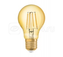 Лампа светодиодная филаментная Vintage 1906 LED CL A FIL GOLD 63 non-dim 7.5W/825 7.5Вт (замена 63Вт) тепл. бел. E27 золотистая OSRAM 4058075293359