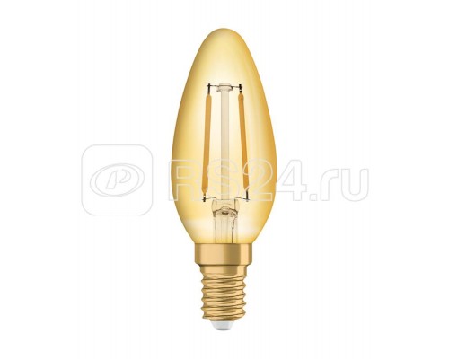 Лампа светодиодная филаментная Vintage 1906 LED CL B FIL GOLD 12 non-dim 1.5W/824 1.5Вт (замена 12Вт) 2400К тепл. бел. E14 120лм 220-240В золотистая OSRAM 4058075293205