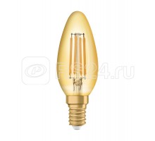 Лампа светодиодная филаментная Vintage 1906 LED CL B FIL GOLD 35 non-dim 4W/825 4Вт (замена 35Вт) тепл. бел. E14 золотистая OSRAM 4058075293434