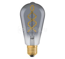 Лампа светодиодная филаментная Vintage 1906 LED CL Edison SMOKE 15 non-DIM 5Вт 818 тепл. бел. E27 дым. OSRAM 4058075269941