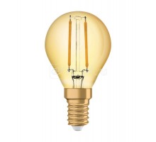 Лампа светодиодная филаментная Vintage 1906 LED CL P FIL GOLD 22 non-dim 2.5W/824 2.5Вт (замена 22Вт) 2400К тепл. бел. E14 220лм 220-240В золотистая OSRAM 4058075290815