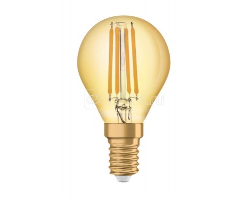 Лампа светодиодная филаментная Vintage 1906 LED CL P FIL GOLD 35 non-dim 4W/825 4Вт (замена 35Вт) тепл. бел. E14 золотистая OSRAM 4058075293496