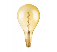 Лампа светодиодная филаментная Vintage 1906 LED dim CL A160 FIL GOLD 28 dim 5W/820 5Вт (замена 28Вт) тепл. бел. E27 золотистая диммир. OSRAM 4058075269705