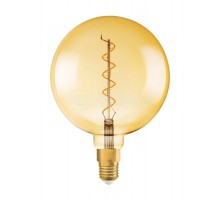 Лампа светодиодная филаментная Vintage 1906 LED dim CL GLOBE200 FIL GOLD 28 dim 5W/820 5Вт (замена 28Вт) тепл. бел. E27 золотистая диммир. OSRAM 4058075269729