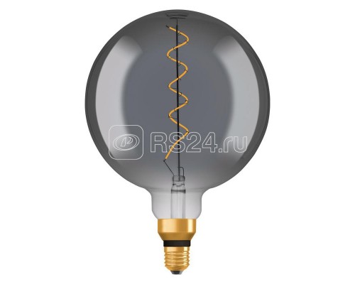 Лампа светодиодная филаментная Vintage 1906 LED dim CL GLOBE200 FIL SMOKE 12 dim 5W/818 5Вт тепл. бел. E27 золотистая дымчатая диммир. OSRAM 4058075270046