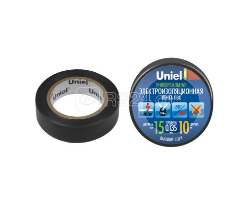 Лента изоляционная UIT-135P 10/15/01 BLK 0.135х15 10м черн. Uniel 04510