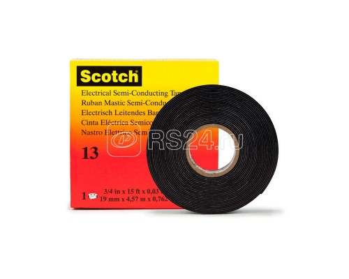 Лента резиновая самослипающаяся полупроводящая 19мм Scotch 13 (дл.4.5м) 3М 7000007284