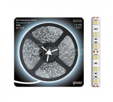 Лента светодиодная 5050/60-SMD 14.4Вт 12В DC хол. бел. IP66 (уп.5м) Gauss 311000314