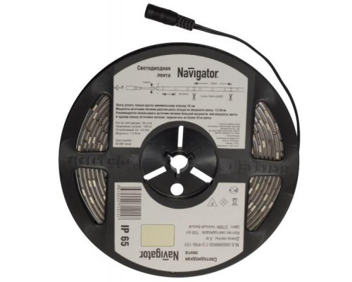 Лента светодиодная 71 414 NLS-5050WW30-7.2 IP20 12B R5 7.2Вт/м (уп.5м) Navigator 71414