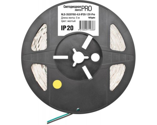 Лента светодиодная 71 438 NLS-3528Y60-4.8-IP20-12В-Pro R5 4.8Вт/м (уп.5м) Navigator 71438