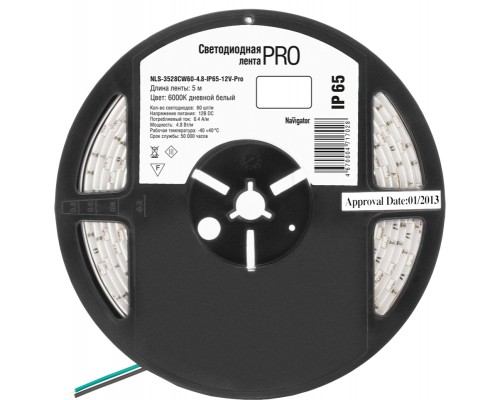 Лента светодиодная 71 702 NLS-3528CW60-4.8-IP65-12V-Pro R5 4.8Вт/м (уп.5м) Navigator 71702
