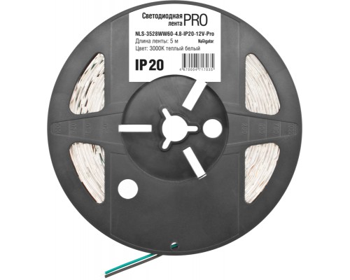 Лента светодиодная 71 703 NLS-3528WW60-4.8-IP20-12V-Pro R5 4.8Вт/м (уп.5м) Navigator 71703