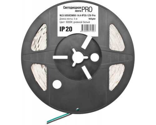Лента светодиодная 71 709 NLS-5050CW60-14.4-IP20-12V-Pro R5 14.4Вт/м (уп.5м) Navigator 71709
