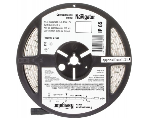 Лента светодиодная 71 763 NLS-3528CW60-4.8-IP65-12V R5 4.8Вт/м (уп.5м) Navigator 71763