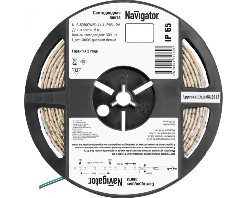 Лента светодиодная 71 769 NLS-5050CW60-14.4-IP65-12V R5 14.4Вт/м (уп.5м) Navigator 71769