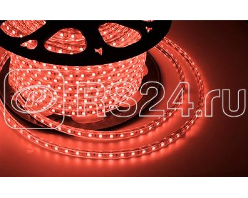 Лента светодиодная SMD3528 10х7мм 60LED/м 14.4Вт/м 220В IP67 красн. (уп.100м) NEON-NIGHT 142-601
