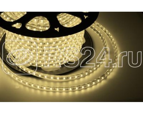 Лента светодиодная SMD3528 10х7мм 60LED/м 4.8Вт/м 220В IP67 тепл. бел. (уп.100м) NEON-NIGHT 142-606