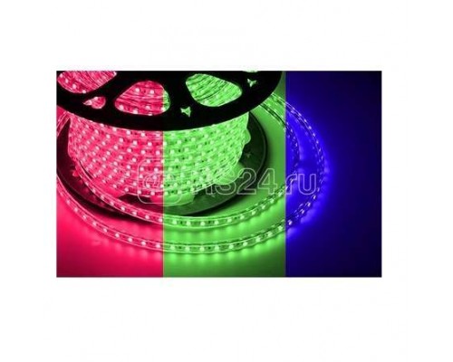 Лента светодиодная SMD5050 13х8мм 60LED/м 14.4Вт/м 220В RGB IP67 (уп.100м) Neon-Night 142-109