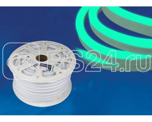Лента светодиодная герметичная гибкая ULS-N21-2835-120LED/m-8mm-IP67-220V-8Вт/m-50M-GREEN (уп.50м) NEON Uniel UL-00003767