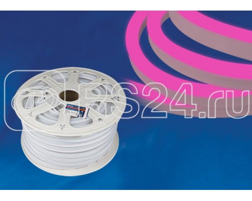 Лента светодиодная герметичная гибкая ULS-N21-2835-120LED/m-8mm-IP67-220V-8Вт/m-50M-PINK (уп.50м) NEON Uniel UL-00003768