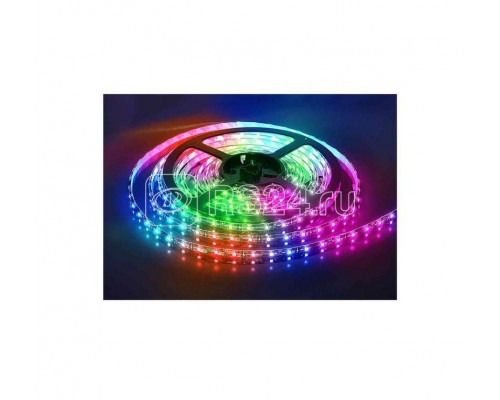 Лента светодиодная гибкая ULS-5050-60LED/m-10mm-IP20-DC24V-14.4W/m-5M-RGB на самоклеящейся основе IP20 угол излучения 120град. мультиколор 14.4Вт/м (уп.5м) Uniel 04932