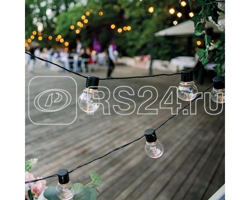 Лофт-гирлянда светодиодная 5м 20LED тепл. бел. провод черн. Neon-Night 303-066
