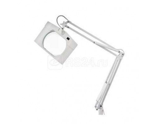 Лупа на струбцине квадратная настол. 3Х с подсветкой бел. REXANT 31-0101