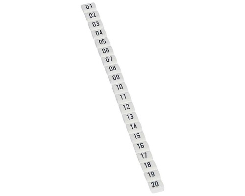 Маркер 0.5-1.5кв.мм CAB3 цифры 01-20 (уп.240шт) на белом фоне Leg 038150